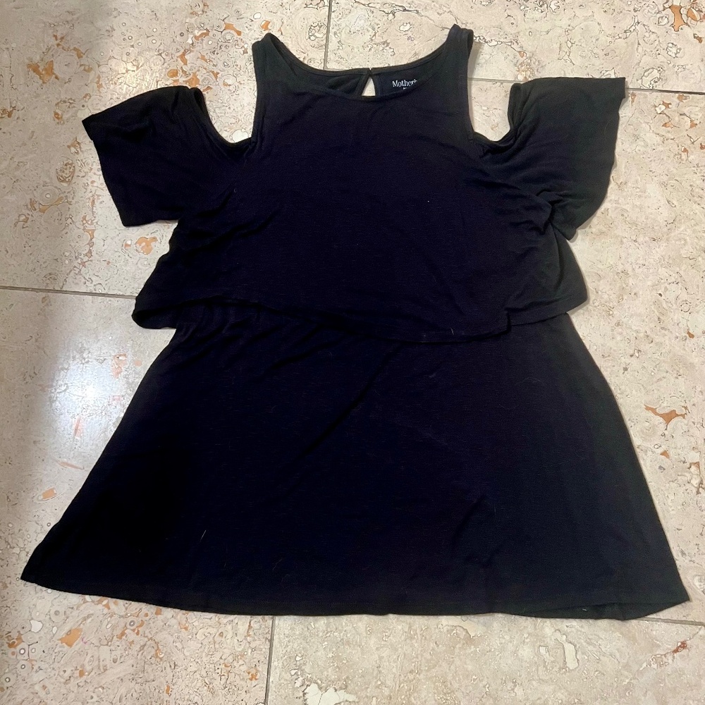 Motherhood Maternity cold shoulder nursing tunic
